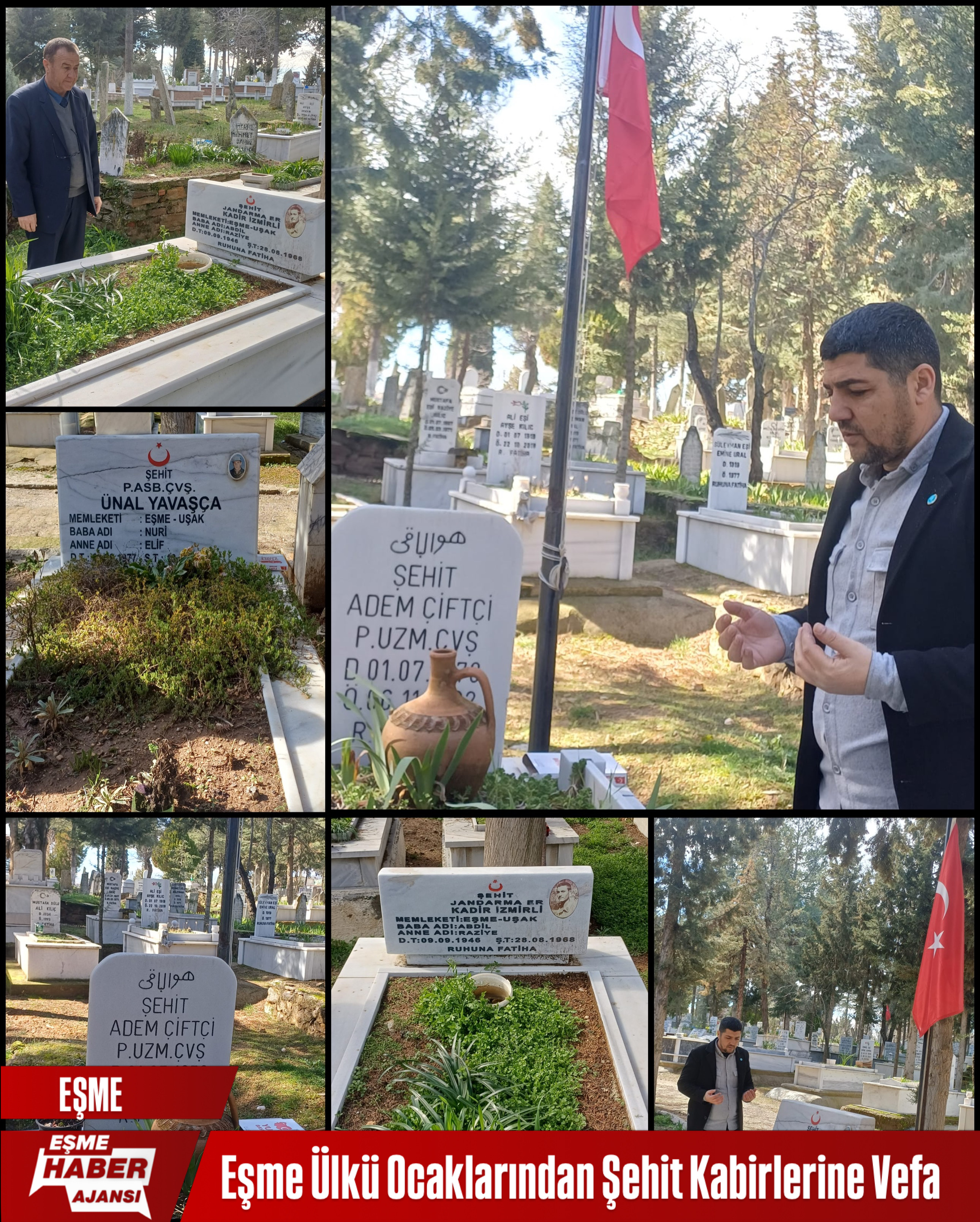 Eşme Ülkü Ocaklarından Şehit Kabirlerine Vefa